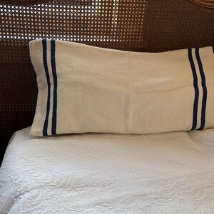 Calvin Klein Cream Pillow Cover with Navy Stripes